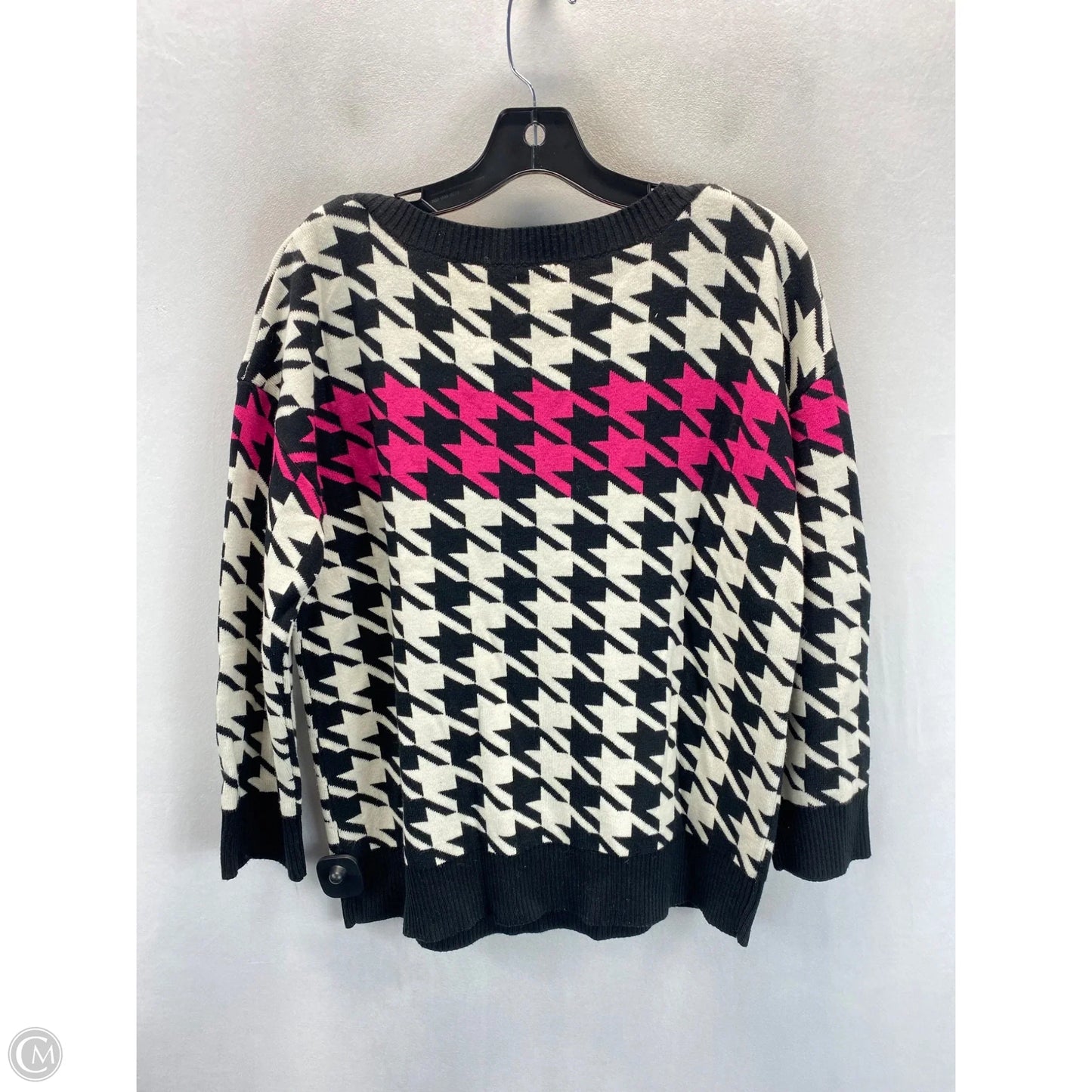Sweater By Anne Klein In Black & White, Size: Xl