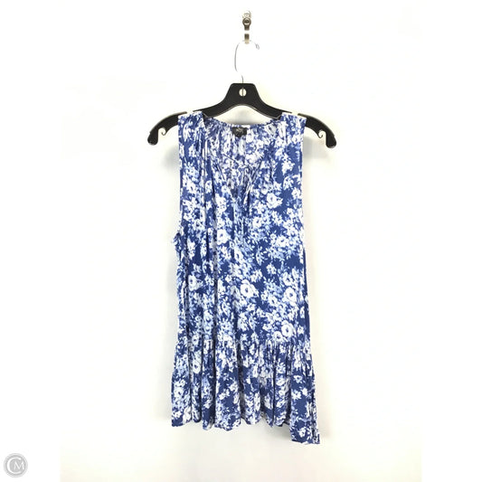 Top Sleeveless By Rachel Zoe In Blue & White, Size: L
