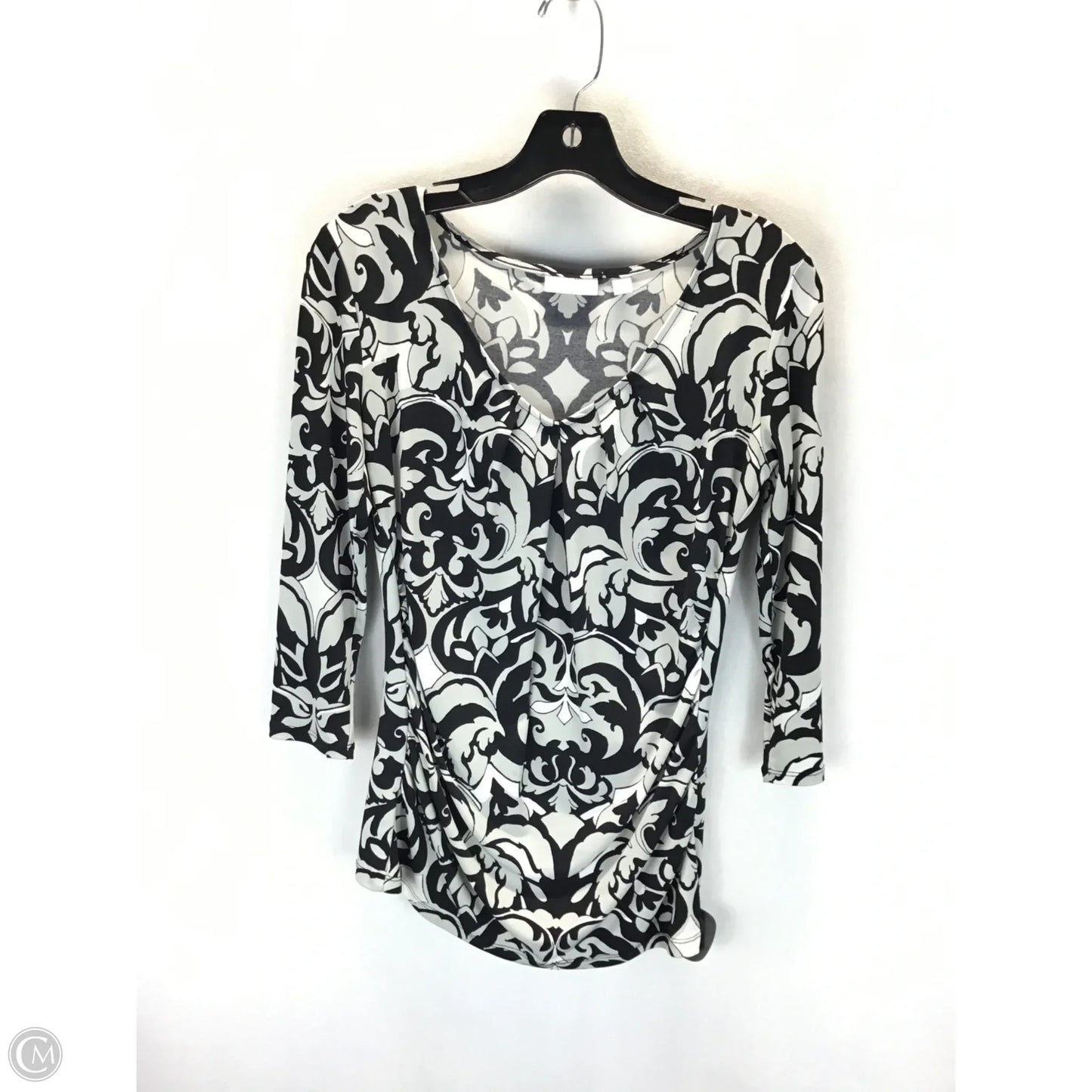 Top Long Sleeve By New York And Co In Black & Silver, Size: S