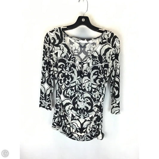 Top Long Sleeve By New York And Co In Black & Silver, Size: S