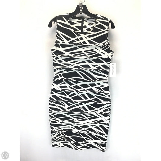 Dress Casual Midi By Calvin Klein In Black & White, Size: 8