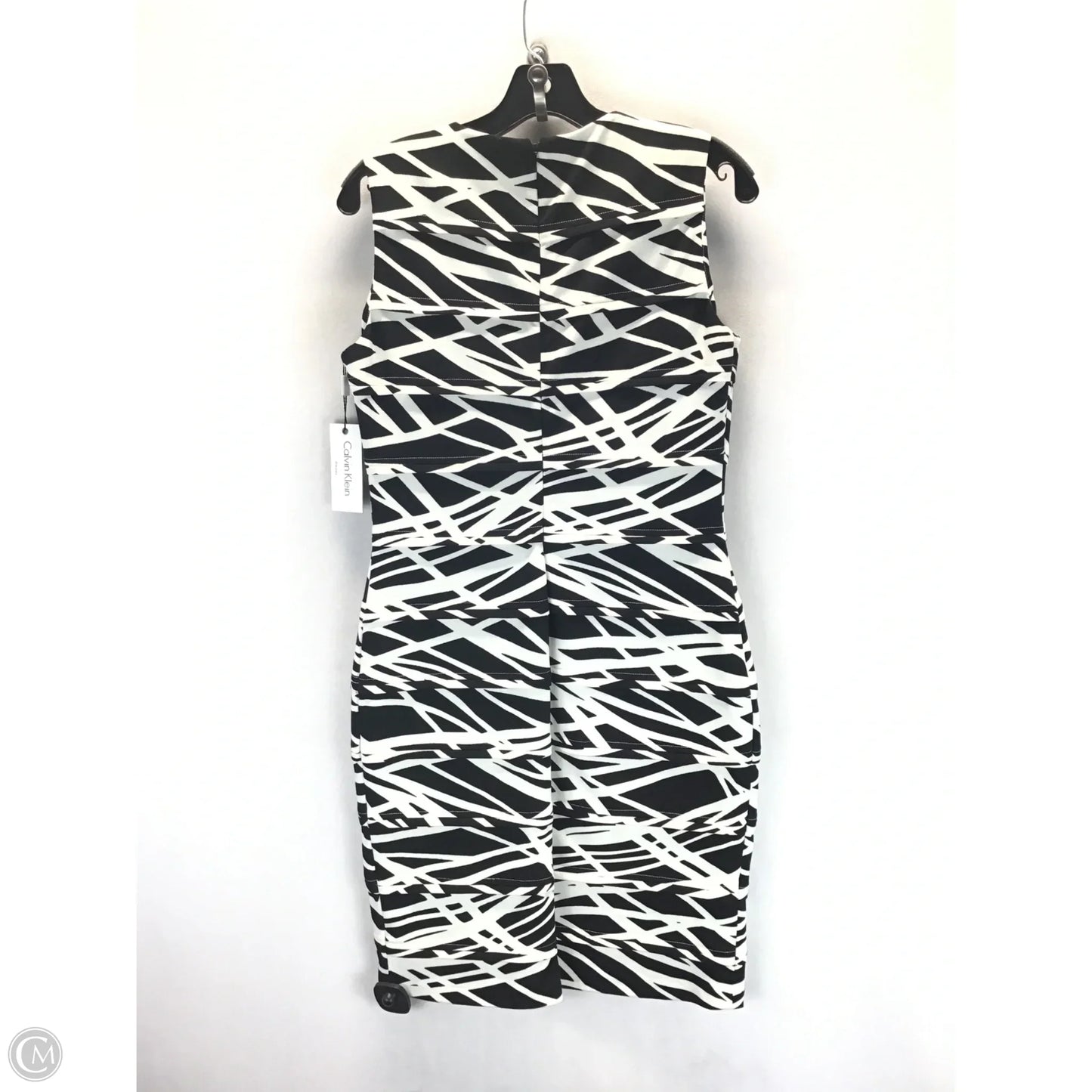Dress Casual Midi By Calvin Klein In Black & White, Size: 8