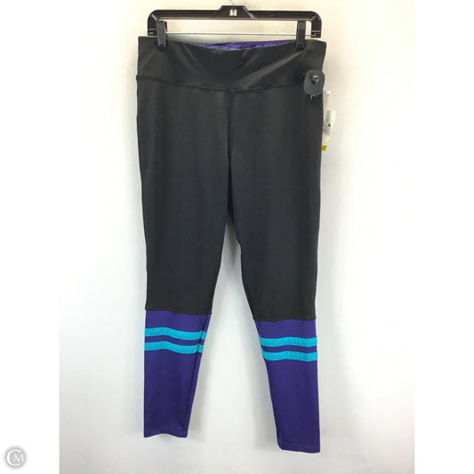 Athletic Leggings By Danskin In Black & Blue, Size: L