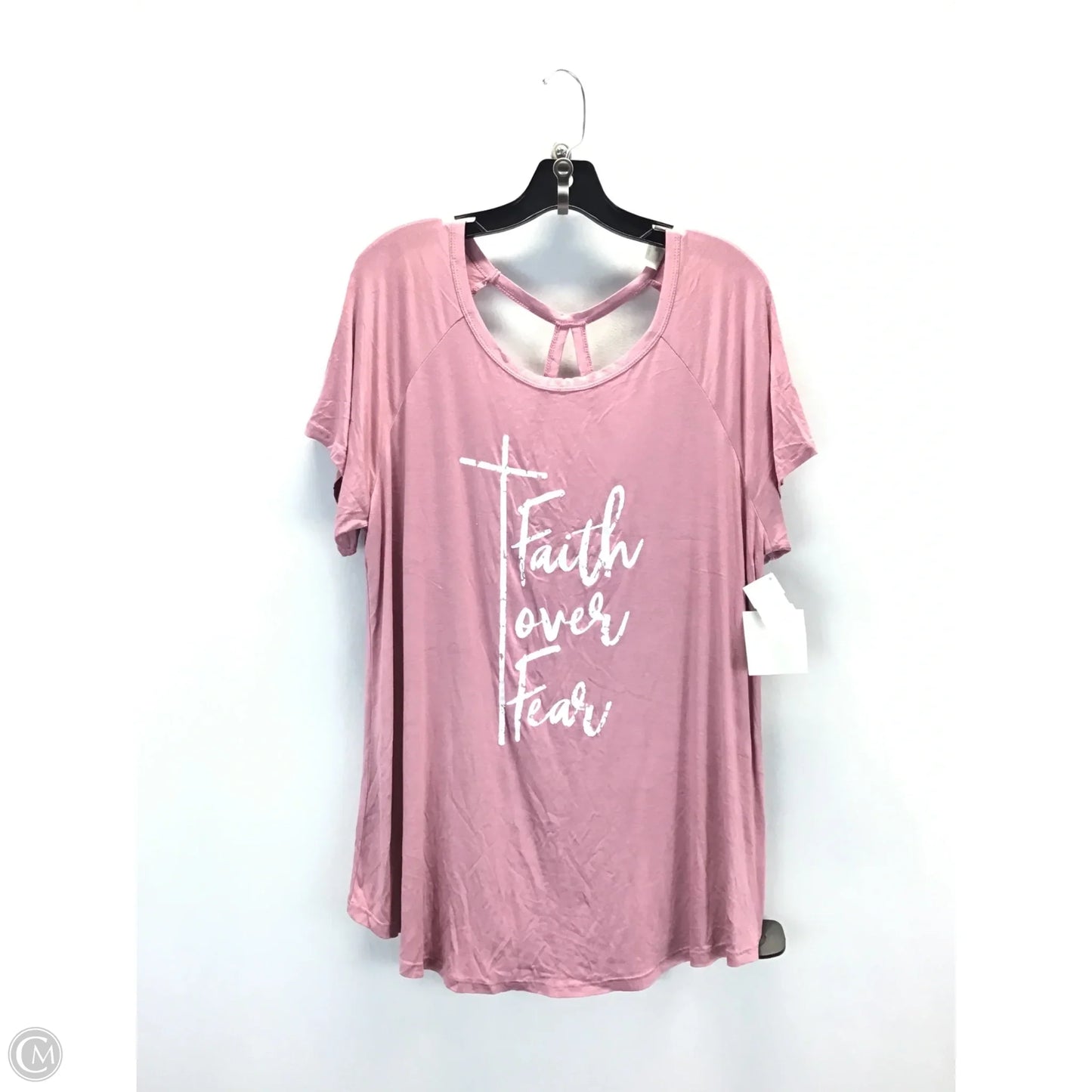 Top Short Sleeve By Free Kisses In Pink, Size: 1x
