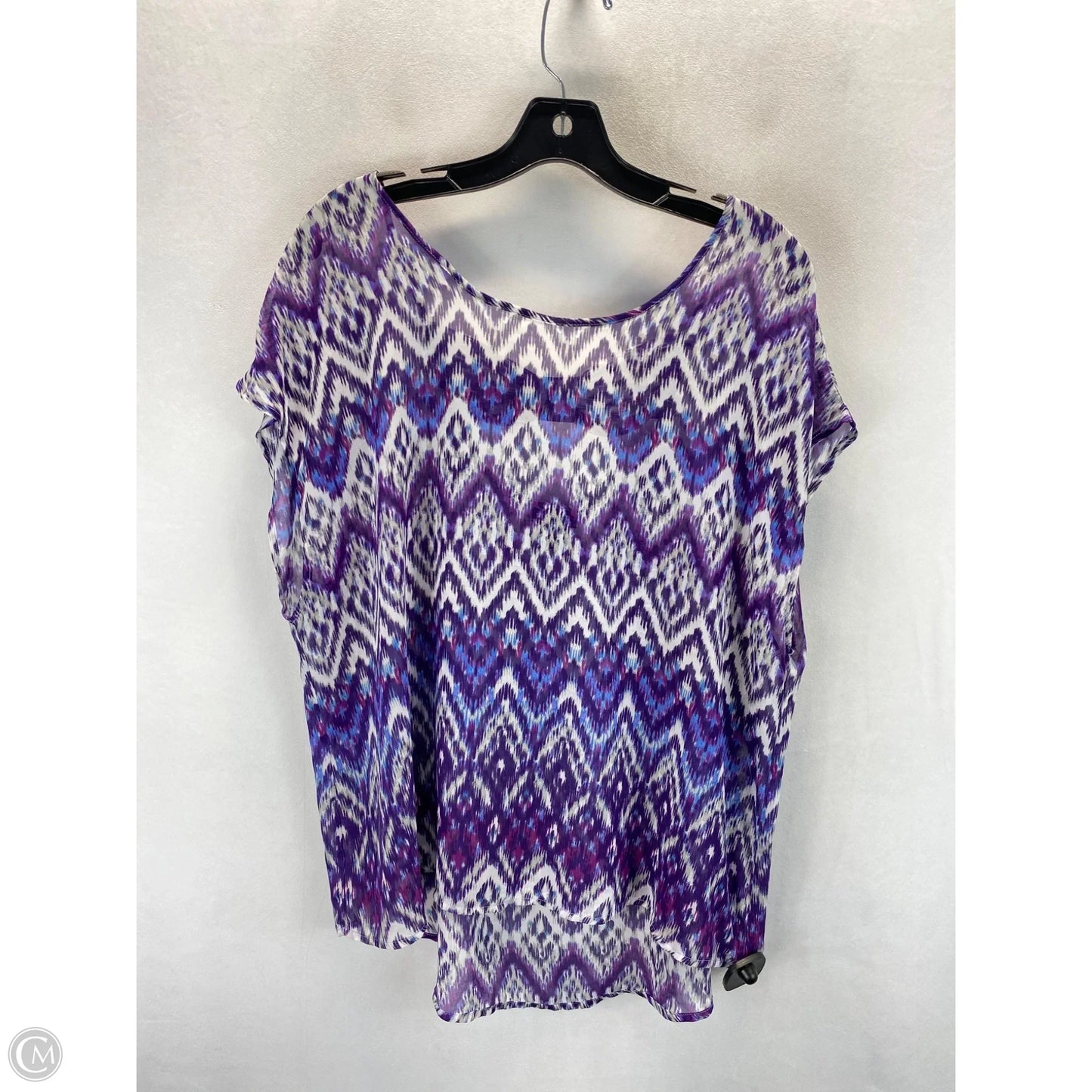 Top Short Sleeve By Torrid In Purple & White, Size: M