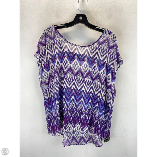Top Short Sleeve By Torrid In Purple & White, Size: M
