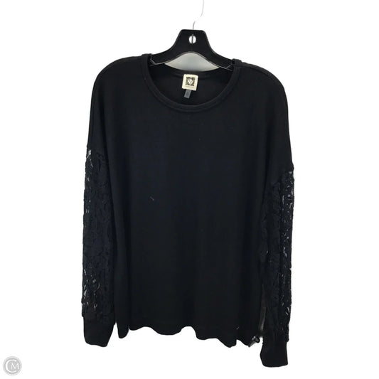 Top Long Sleeve By Anne Klein In Black, Size: Xl