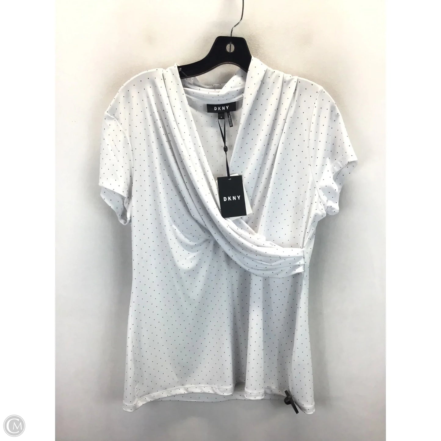 Top Short Sleeve By Dkny In Polkadot Pattern, Size: Xl