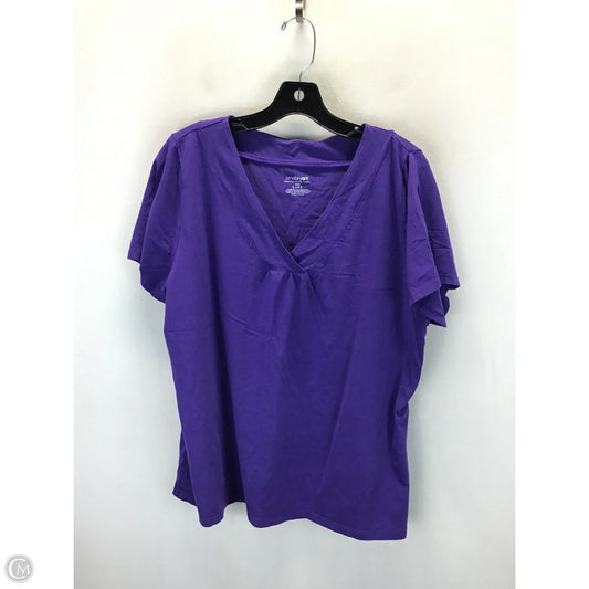 Top Short Sleeve By Lane Bryant In Purple, Size: 1x