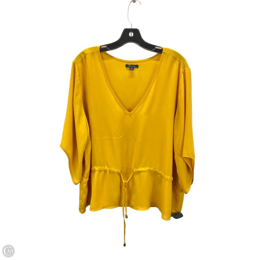 Top 3/4 Sleeve By Clothes Mentor In Yellow, Size: 1x