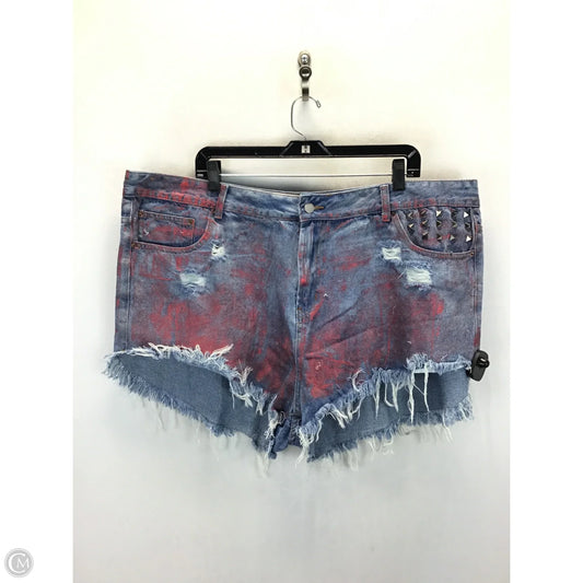 Shorts By Fashion Nova In Blue & Red, Size: 22
