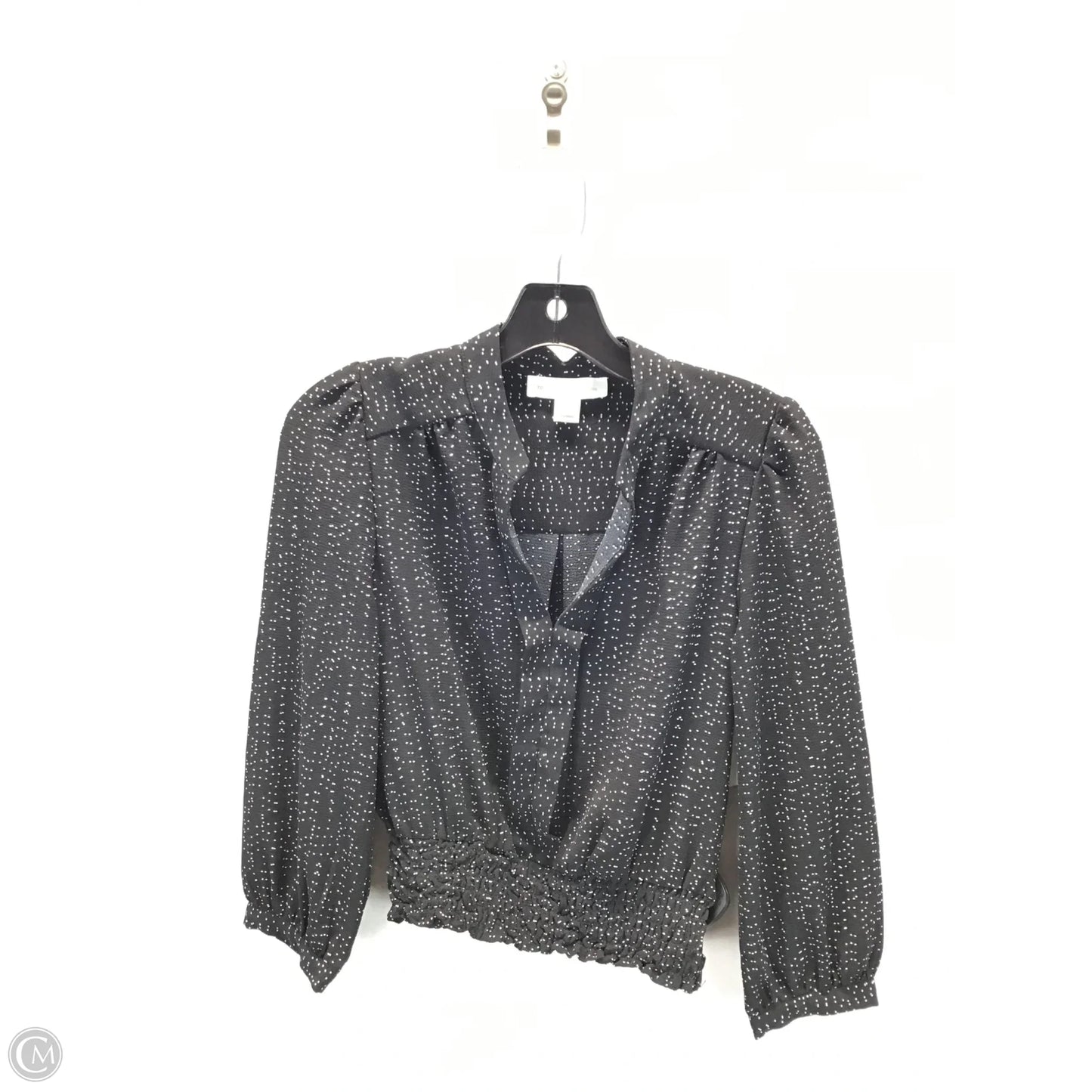 Top Long Sleeve By Monteau In Black & White, Size: M