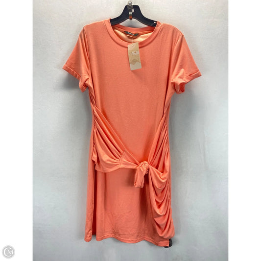 Dress Casual Midi By Clothes Mentor In Peach, Size: L