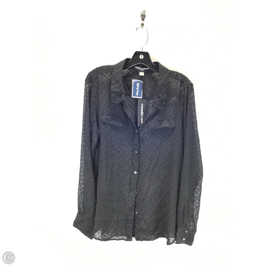 Top Long Sleeve Designer By Karl Lagerfeld In Black, Size: Xl