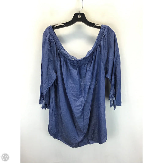 Top 3/4 Sleeve By Clothes Mentor In Blue, Size: 2x