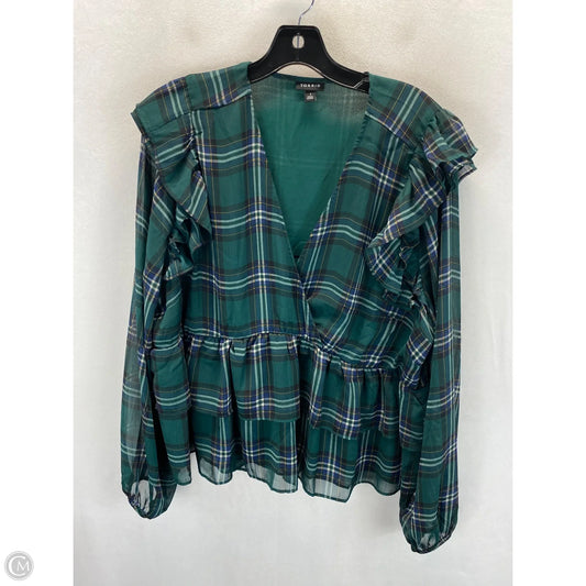 Top Long Sleeve By Torrid In Plaid Pattern, Size: 1x