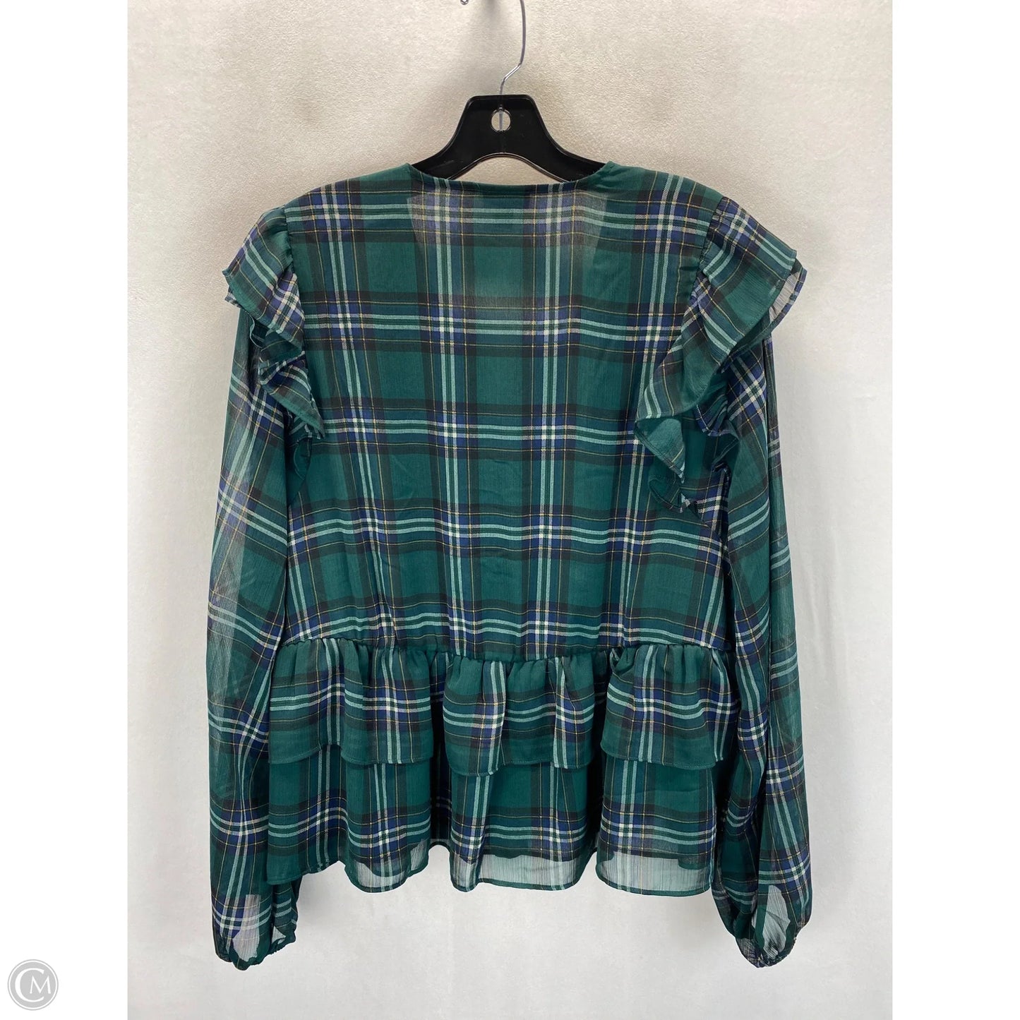 Top Long Sleeve By Torrid In Plaid Pattern, Size: 1x