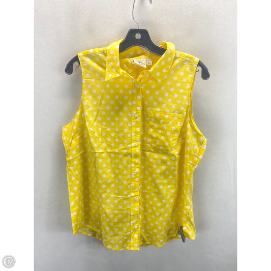 Top Sleeveless By St Johns Bay In Polkadot Pattern, Size: L