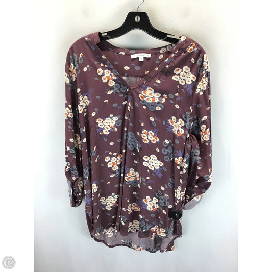 Top 3/4 Sleeve By Fun 2 Fun In Purple, Size: Xxl