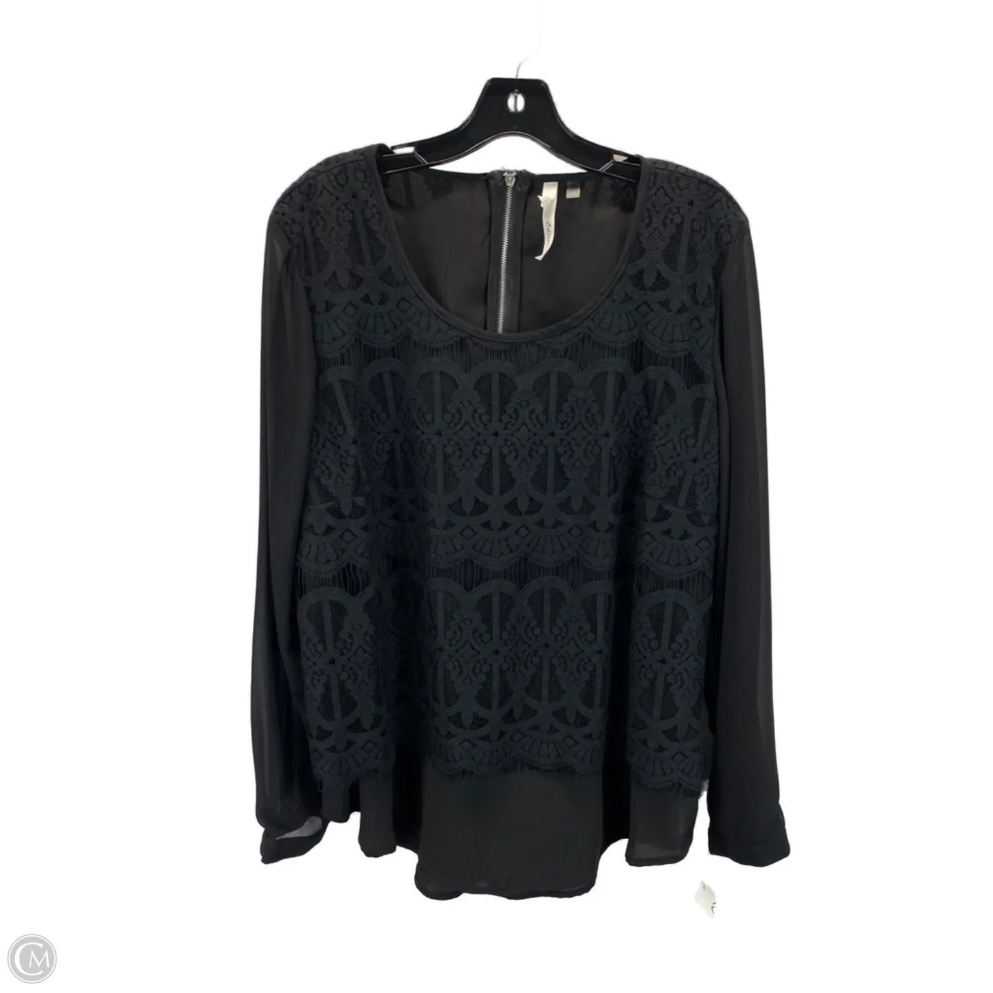 Top Long Sleeve By Ny Collection In Black, Size: Xl