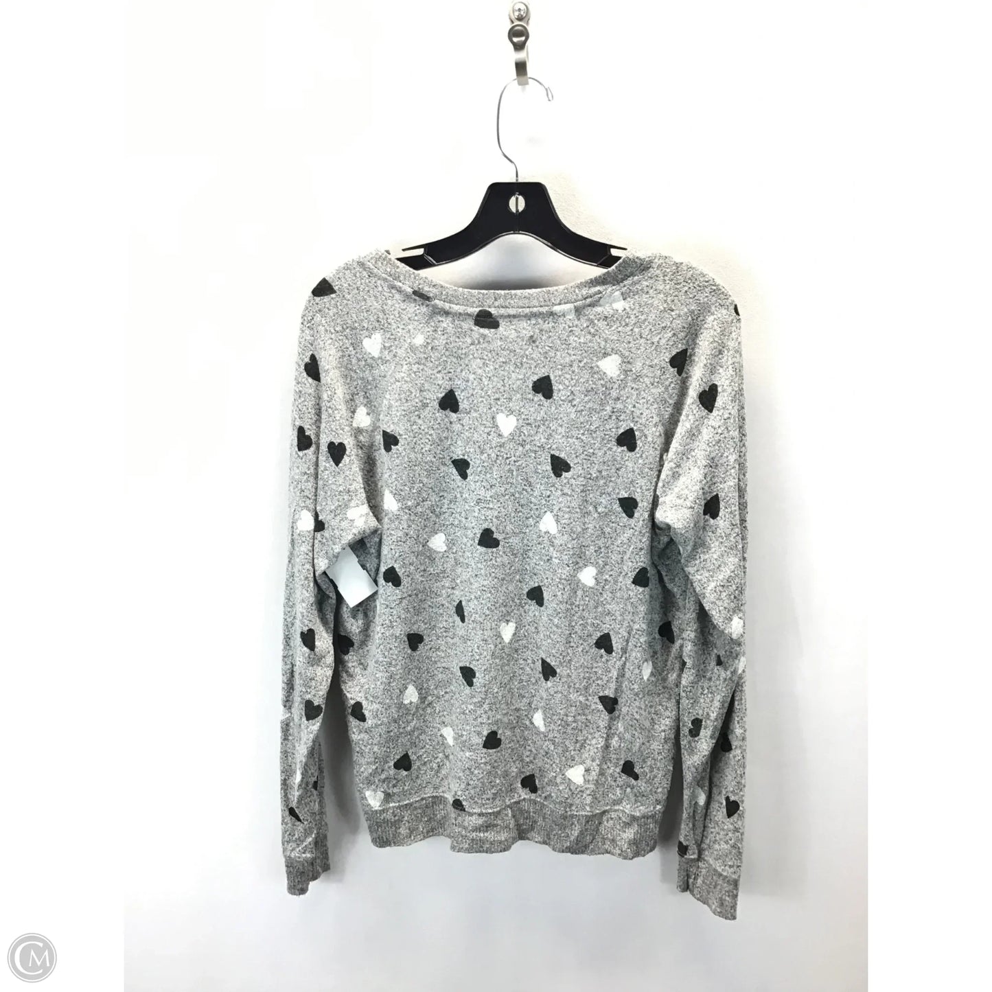 Sweater By Lucky Brand In Grey & White, Size: M