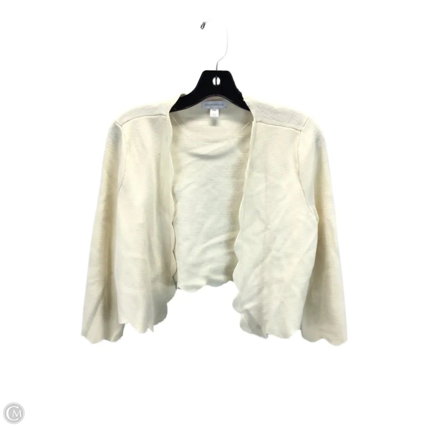 Cardigan By Charter Club In Cream, Size: M