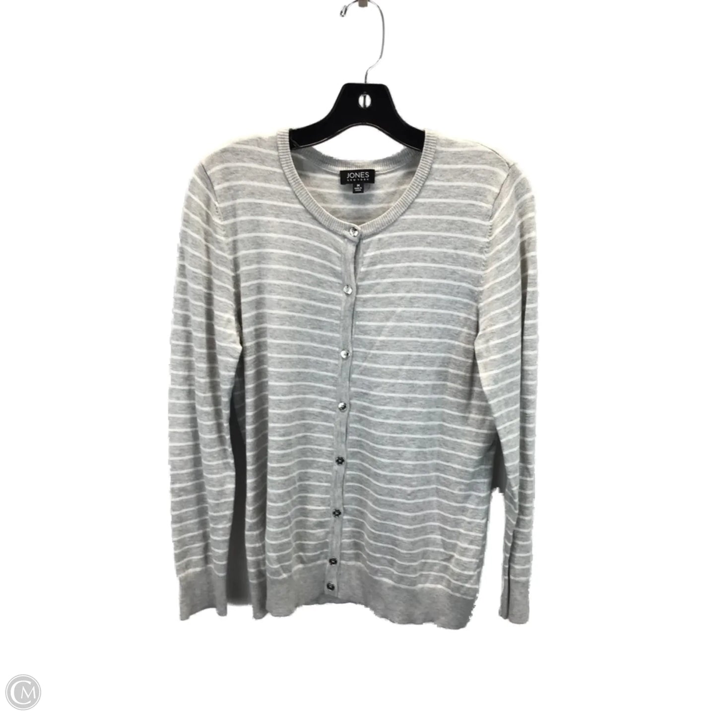 Cardigan By Jones New York In Striped Pattern, Size: M