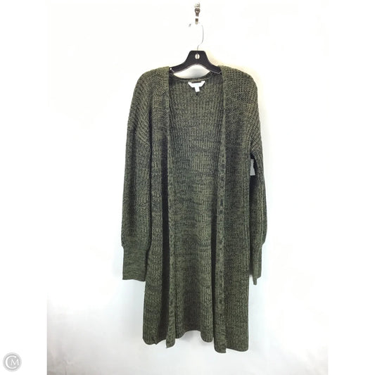 Sweater Cardigan By Time And Tru In Black & Green, Size: L