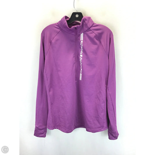 Athletic Top Long Sleeve Collar By Under Armour In Purple, Size: Xl