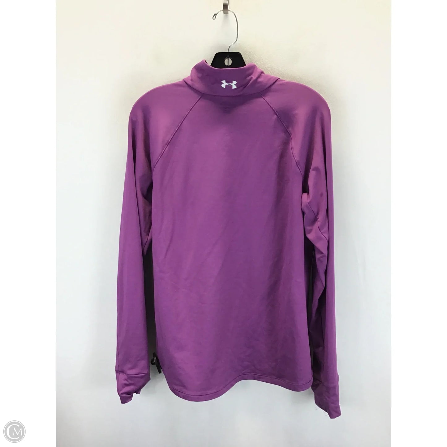 Athletic Top Long Sleeve Collar By Under Armour In Purple, Size: Xl