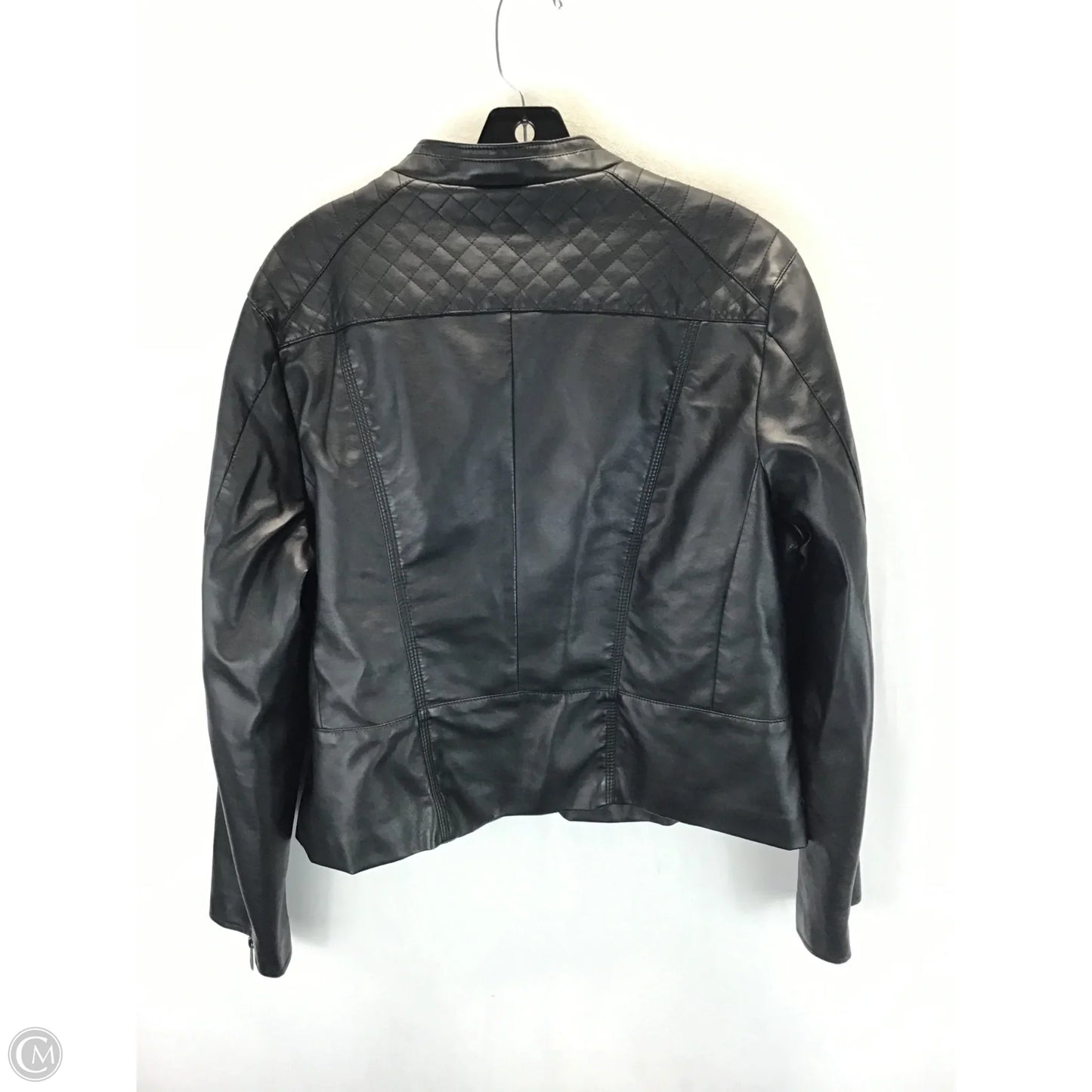 Jacket Moto Leather By Baccini In Black, Size: Xl