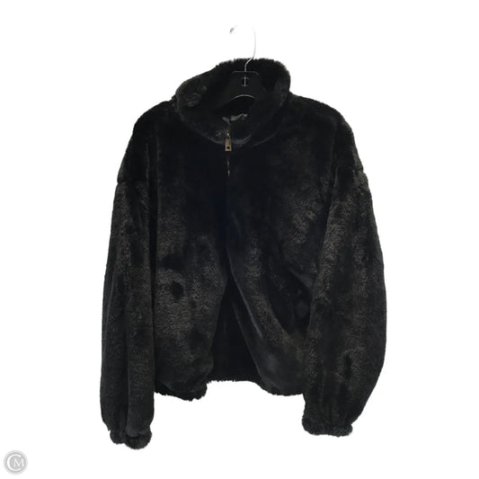 Jacket Faux Fur & Sherpa By Worthington In Black, Size: L