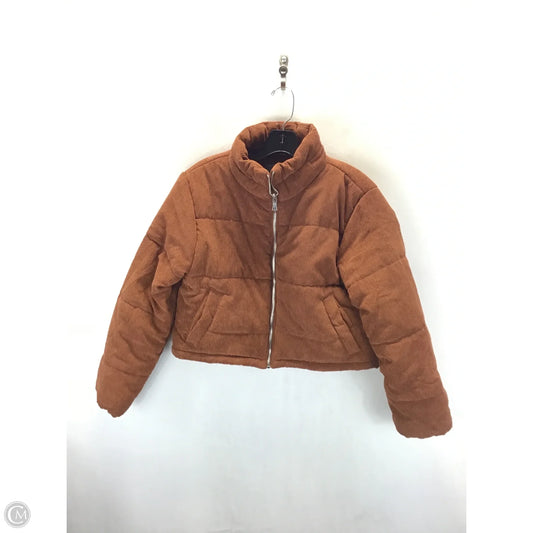 Coat Puffer & Quilted By Ambiance Apparel In Brown, Size: M