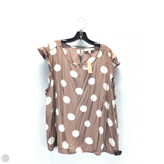 Top Sleeveless By Loft In Polkadot Pattern, Size: 22
