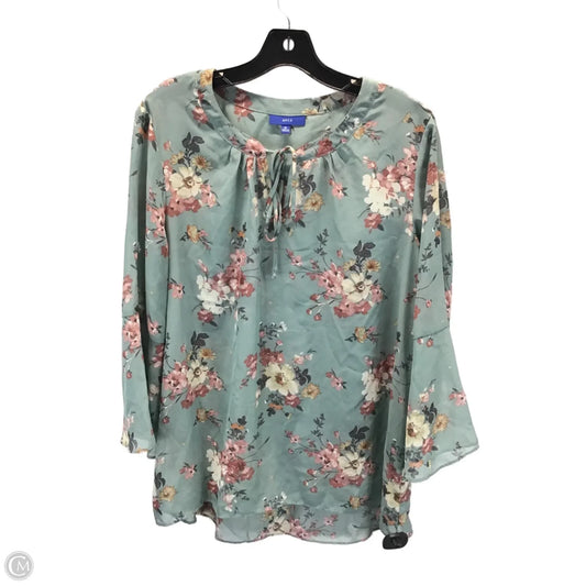 Top Long Sleeve By Apt 9 In Green, Size: Xl