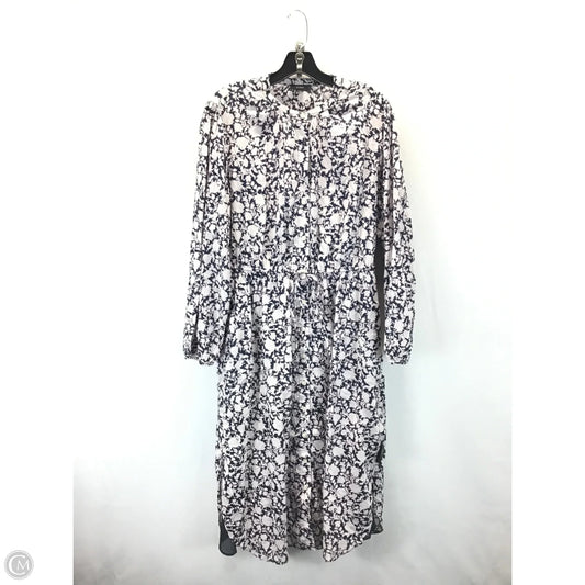 Dress Casual Maxi By J. Crew In Black & Pink, Size: 14