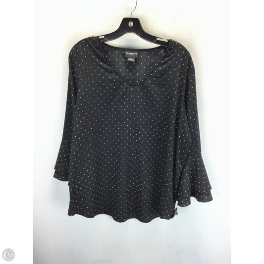 Top Long Sleeve By Liz Claiborne In Polkadot Pattern, Size: Xl