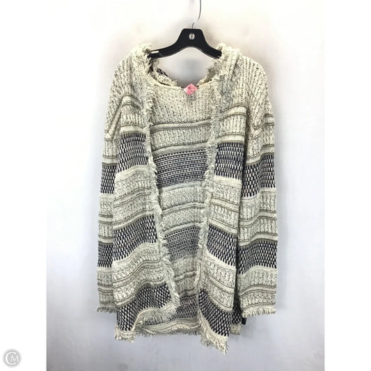 Sweater Cardigan By Clothes Mentor In Tan & White, Size: Xxl