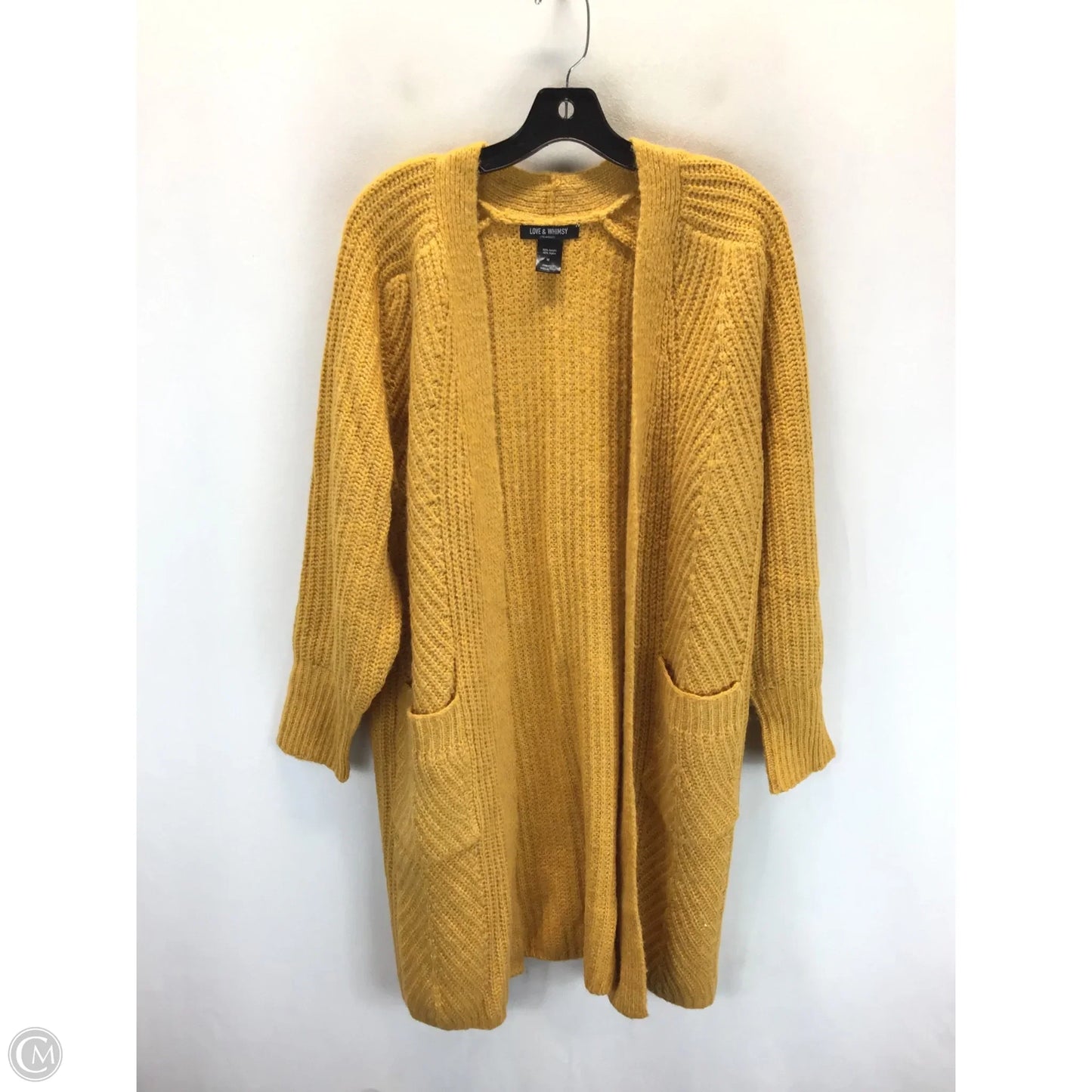 Sweater Cardigan By Clothes Mentor In Yellow, Size: M