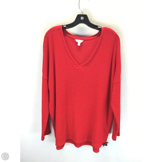Top Long Sleeve By Time And Tru In Red, Size: L