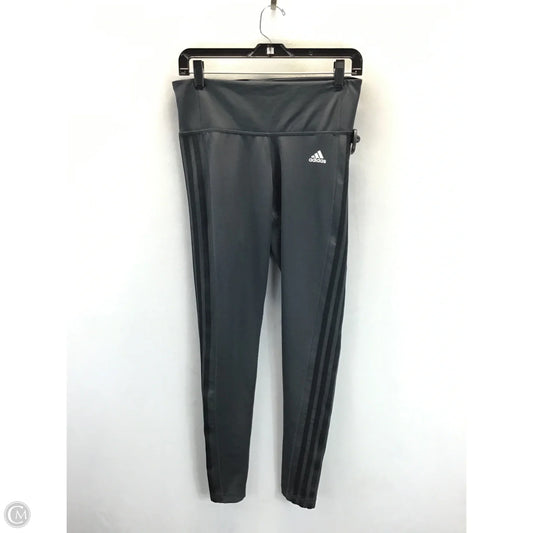 Athletic Leggings By Adidas In Grey, Size: Mp
