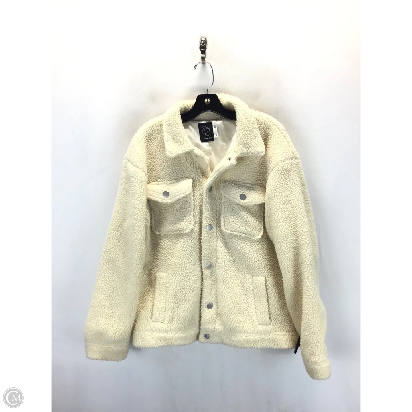 Coat Faux Fur & Sherpa By Clothes Mentor In Cream, Size: M