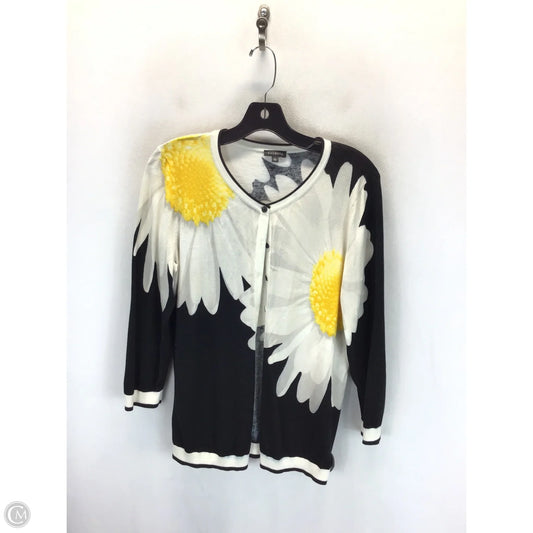 Cardigan By Talbots In Black & Yellow, Size: M
