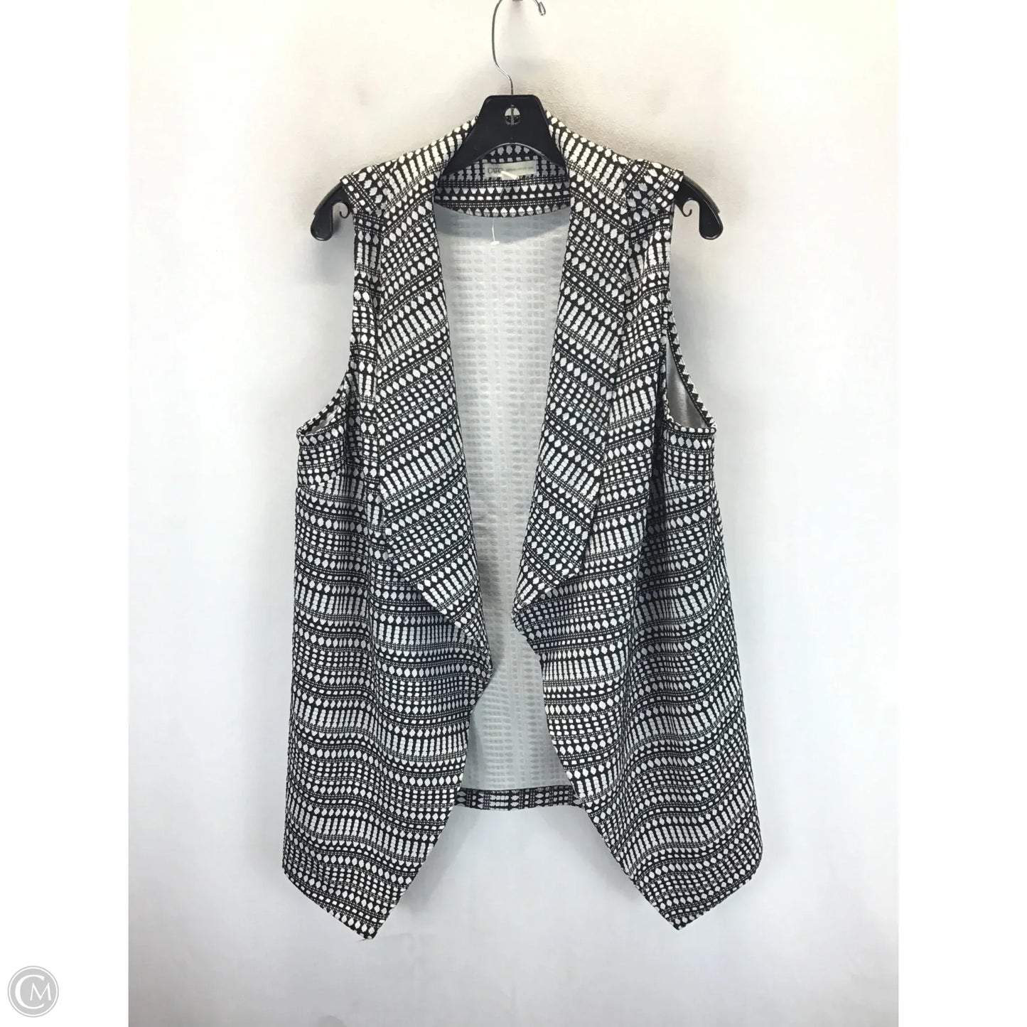 Vest Other By Cato In Black & White, Size: 1x