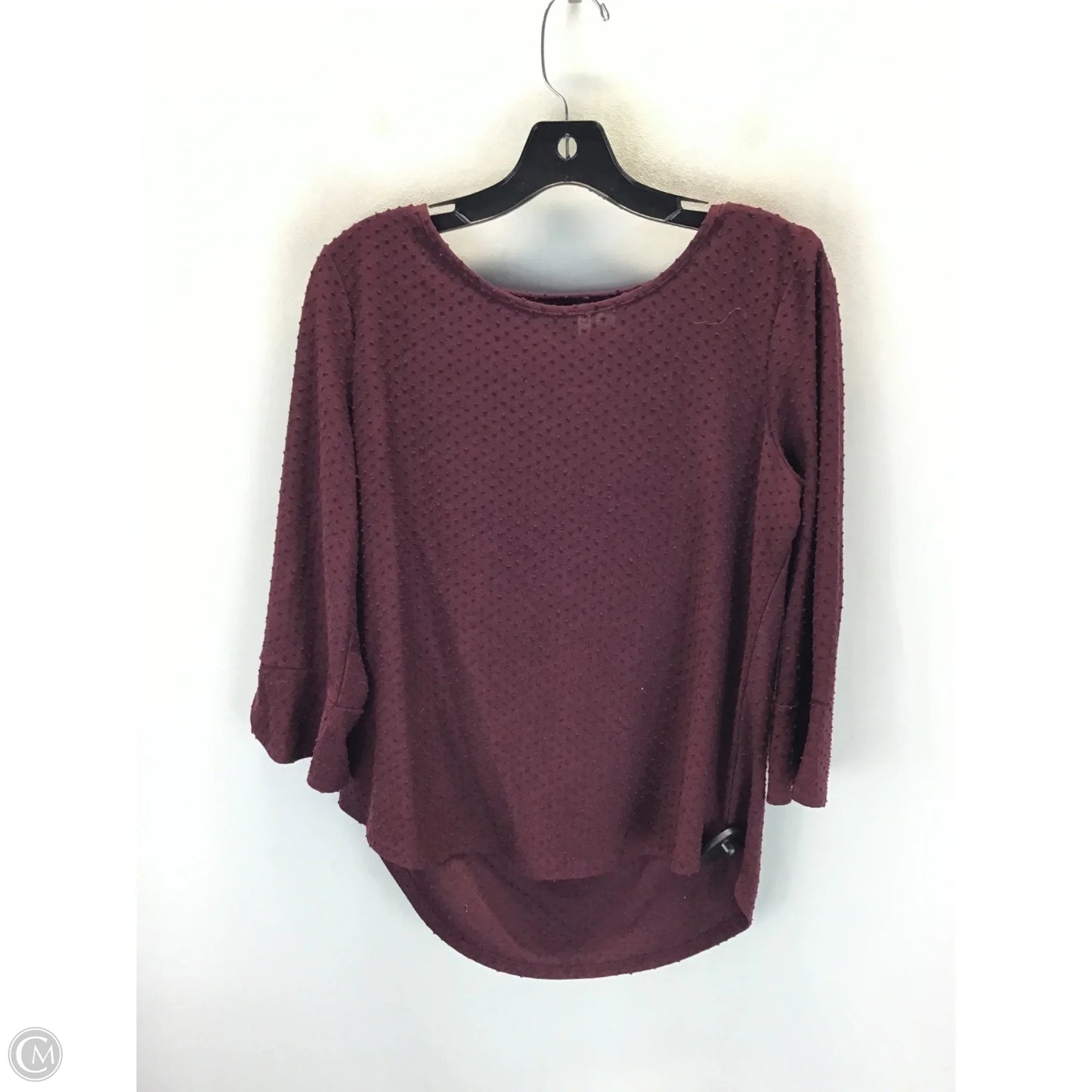 Top 3/4 Sleeve By Elle In Maroon, Size: M