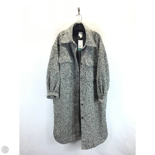 Coat Peacoat By H&m In Black & White, Size: Xxl