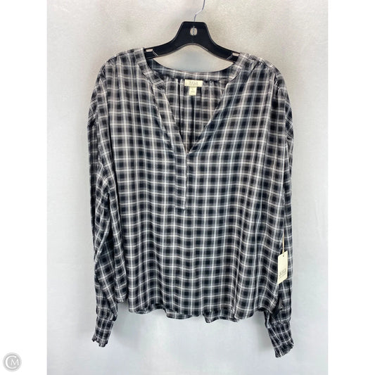 Top Long Sleeve By Ana In Black & White, Size: L