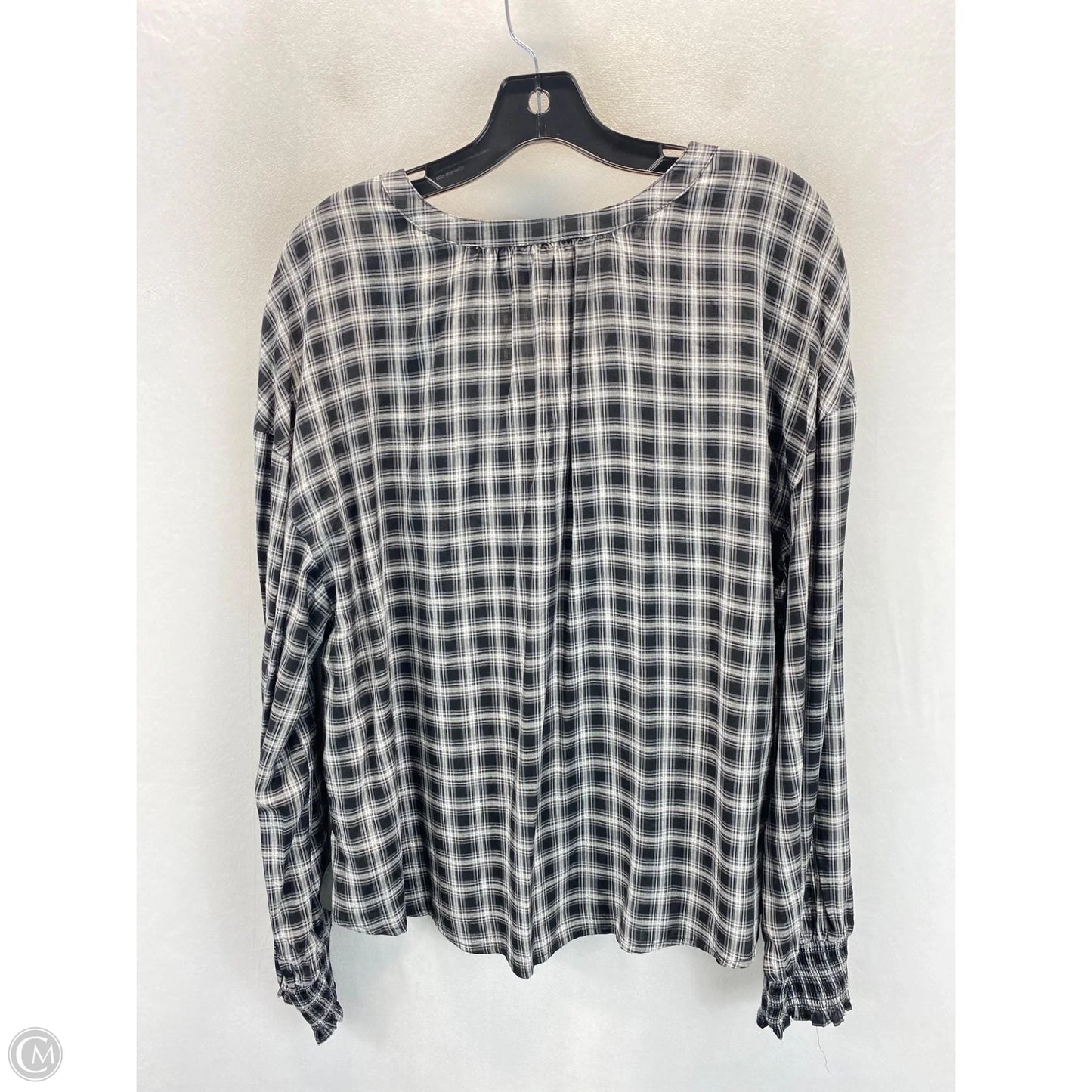 Top Long Sleeve By Ana In Black & White, Size: L