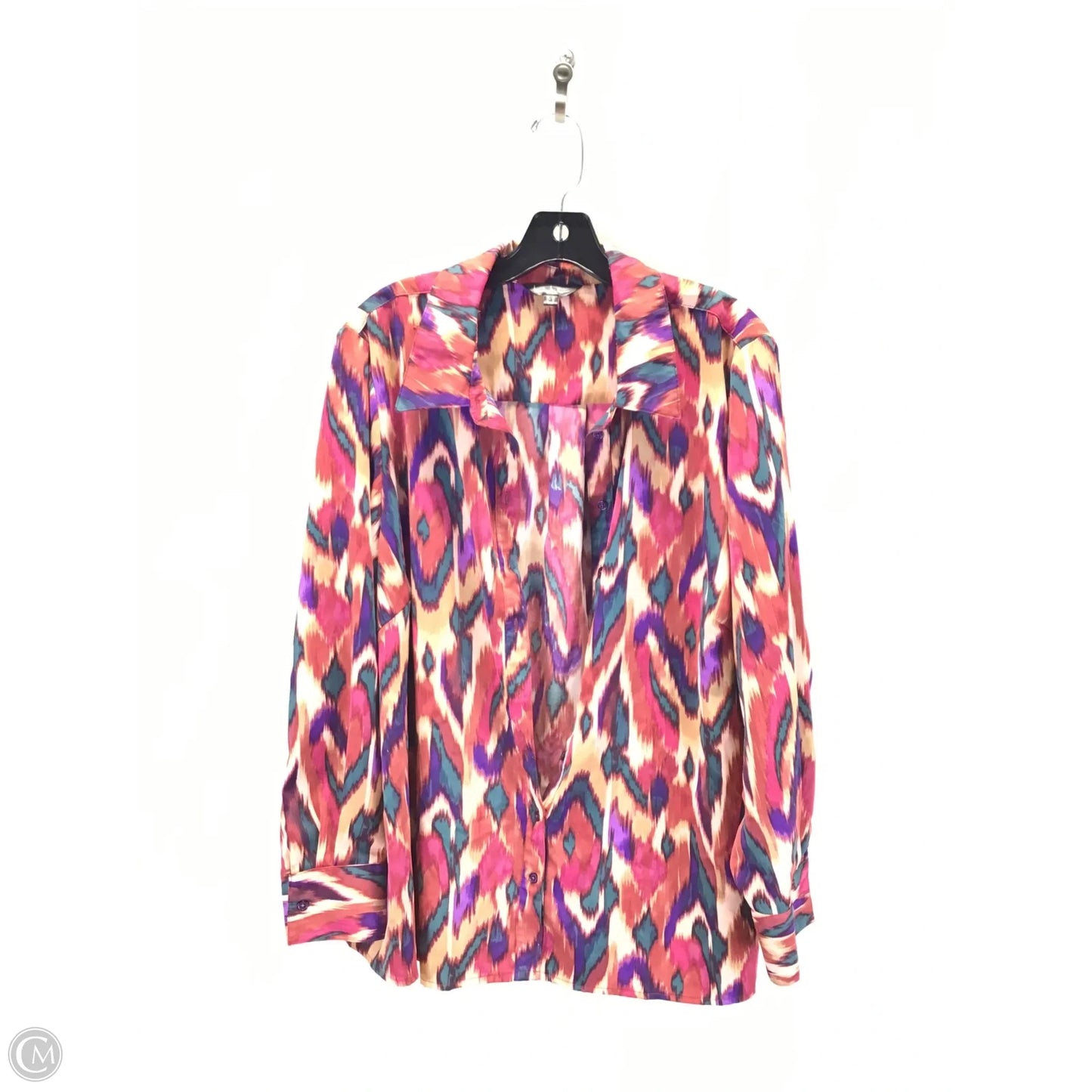 Top Long Sleeve By Nicole By Nicole Miller In Multi-colored, Size: 2x