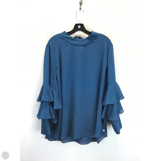 Top Long Sleeve By Alfani In Teal, Size: Xxl